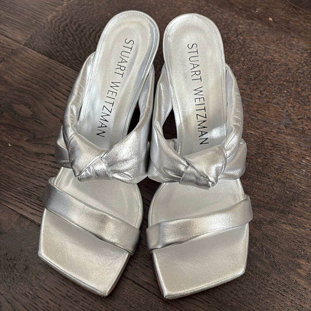 Stuart Weitzman Silver Heeled Sandals